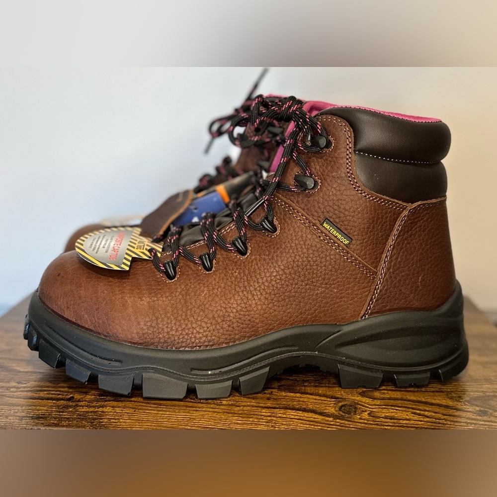 Ad Tec Women’s Brown Leather Composite Toe Work Boots NWT Size 10
